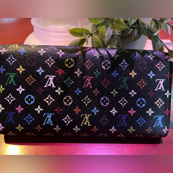 SOLD 💙💙 Authentic Limited Louis Vuitton Monogram Black Multicolor Wallet - Picture 13 of 16
